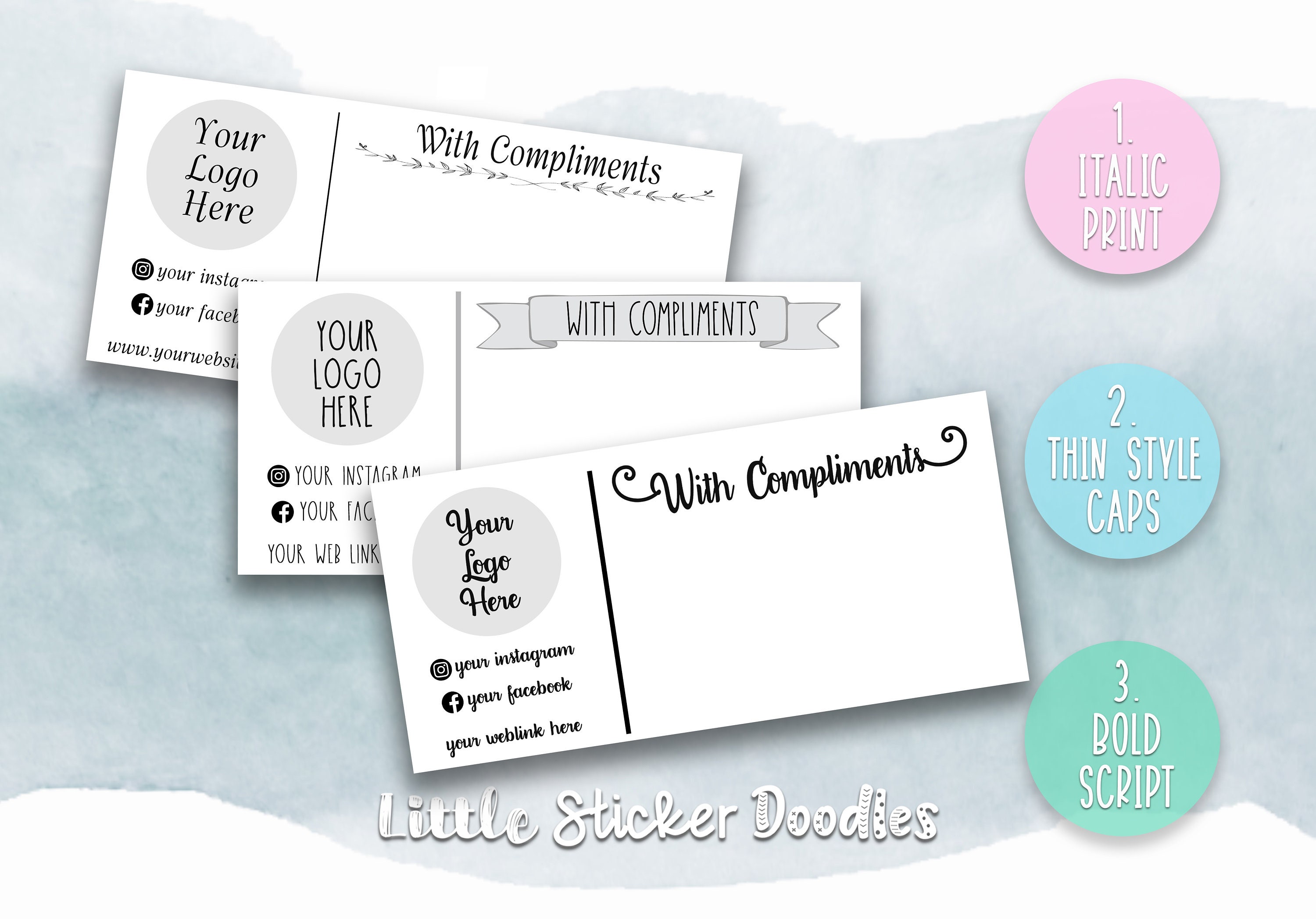 Editable Compliment Notes Personalised Compliment Slips: Custom Logo, Thank You Notes for ...
