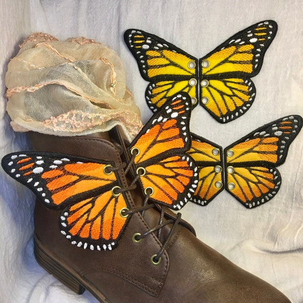 Monarch butterfly shoe and skate wings