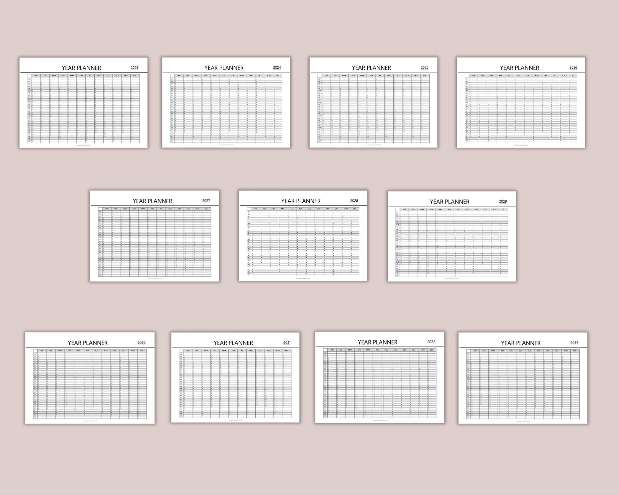 Printable Yearly Planner, Calendar Insert, Calendar, Yearly Calendar ...