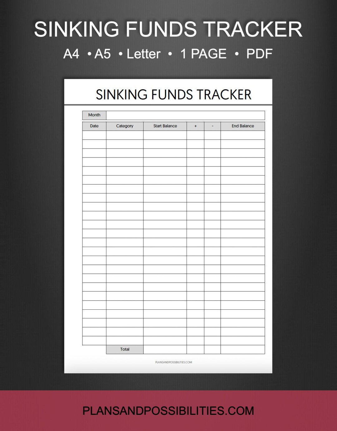 Sinking Funds Tracker Printable, Sinking Funds Binder, Sinking Funds