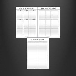 Wardrobe Planner Printable, Fashion Planner, Outfit Planner Printable ...