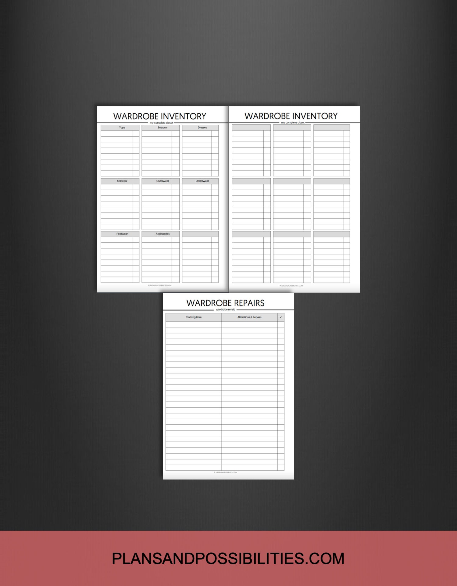 Wardrobe Planner Printable Fashion Planner Outfit Planner Etsy UK