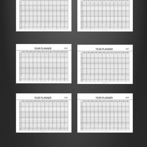 Yearly Planner Printable PDF, Year at A Glance, Year on One Page