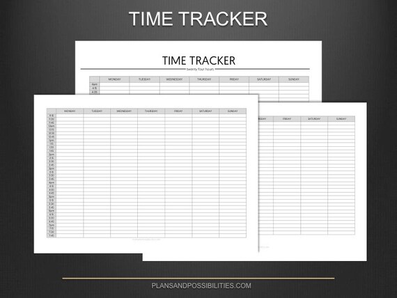 printable time tracker daily time tracker daily time log time management time planner activity tracker timesheet productivity daily time planner