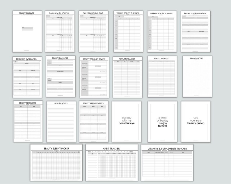 Beauty Planner Printable, Beauty Routine Planner, Self Care Planner ...