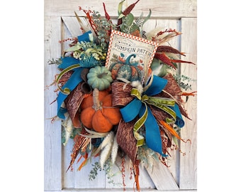 Fall Decor for Front Porch, Traditional Fall Wreaths for Front Door with Pumpkins, Fall Wreaths and Door Decor, Outdoor Fall Decorations,