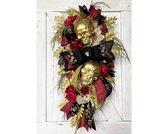 Gothic Halloween Wreaths for Front Door, Halloween Decor for Home, Outdoor Halloween Decorations, Elegant Halloween Wreaths and Door Decor