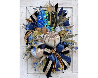 Fall Decor for Front Porch, Boho Chic Fall Wreaths for Front Door with Pumpkins, Fall Wreaths and Door Decor, Outdoor Fall Decorations,