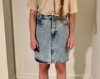 Vintage Calvin Klein Acid Wash Denim Skirt 26