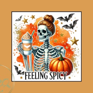 Halloween Skeleton 20 oz Tumbler: Spicy Coffee Lover Gift