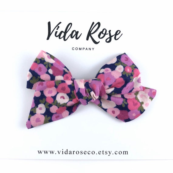 Peony Chunky Mini Hand Tied Hair Bow Baby Girl Bows Etsy