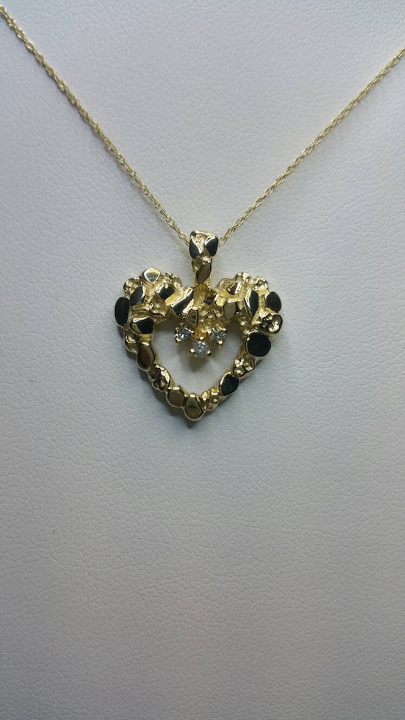 Estate necklace! Beautiful nugget style heart with