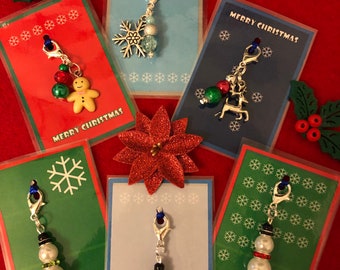 Christmas Zip Pull Charms - Stocking Filler - Cracker Gift - Advent Calendar - clip on purse charms