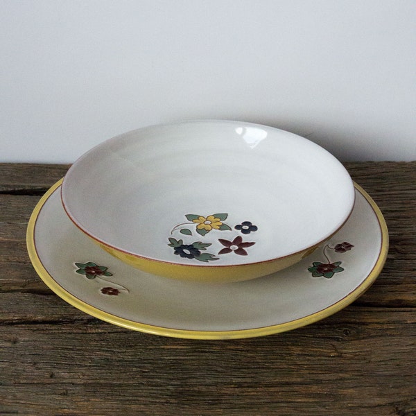 Vintage Ceramic Hand Painted Dinner Set,Servise tallerken sæt,Geschirr Teller Set,Ensemble d'assiettes de vaisselle,餐具盤套裝,食器プレートセット,Bowl SET