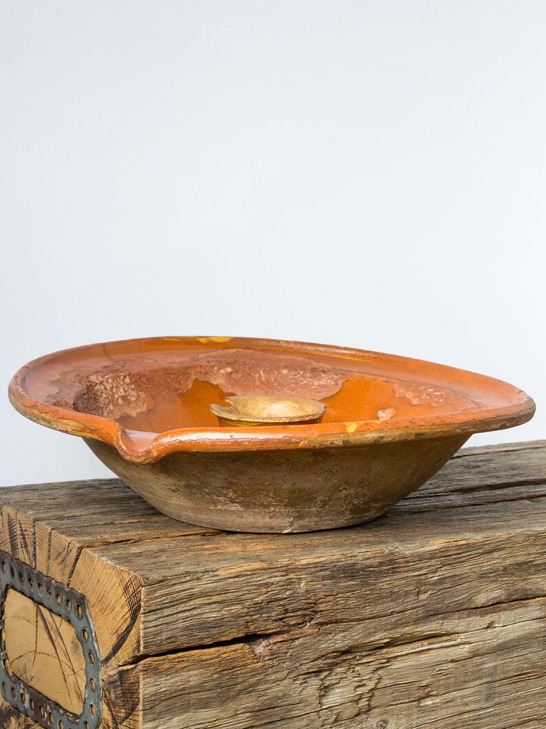 Vintage TIAN Provencal French Antique Pottery Baking Dish One-of-a-kind Handmade Antique TIAN Brocante French Pottery