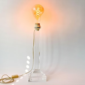 1970S Lucite Lamp Base 39CM | Vintage Design Lamp Bases | Base de lámpara lucita | Pied de lampe Lucite | Lucite lampun kanta | ルーサイトランプベース