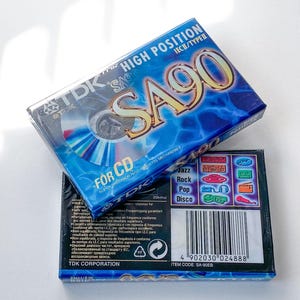 TDK SA90 Type II Chrome 90 Minutes Blank Audio Media Recording Cassette Tape NEW | High Position Cassette tape | New & Sealed