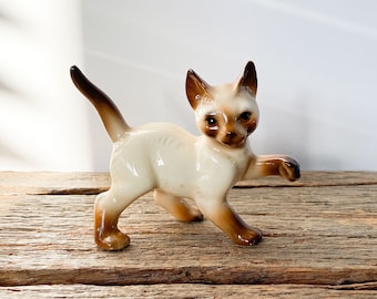 シャム猫の置物：陶器製の子猫の像、日本製ヴィンテージ - Etsy 日本