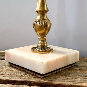 Vintage Brass Table Lamp Stand on Marble Base,Hollywood Regency Lamp Stand,70S Pied de lampe en laiton,Soporte de lámpara de latón,황동 램프 스탠드 image 3