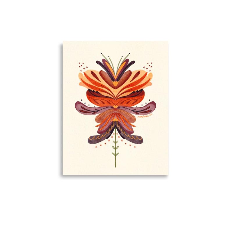 Fantasy Flower Orange III Poster