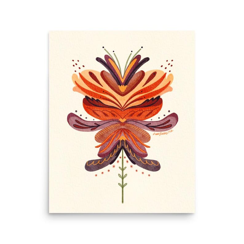 Fantasy Flower Orange III Poster