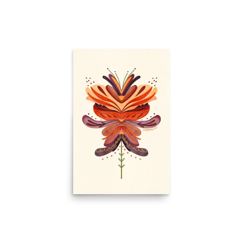 Fantasy Flower Orange III Poster
