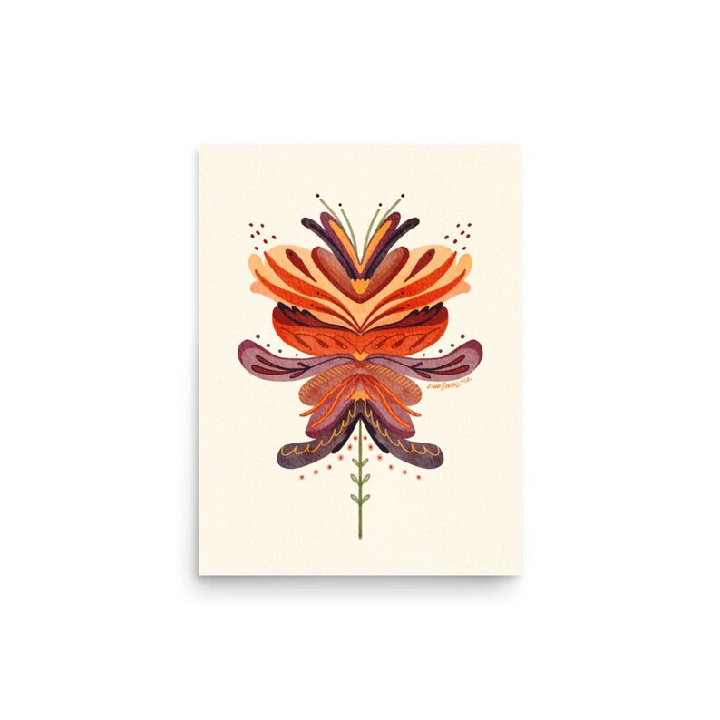 Fantasy Flower Orange III Poster