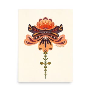 Fantasy Flower Orange II Poster