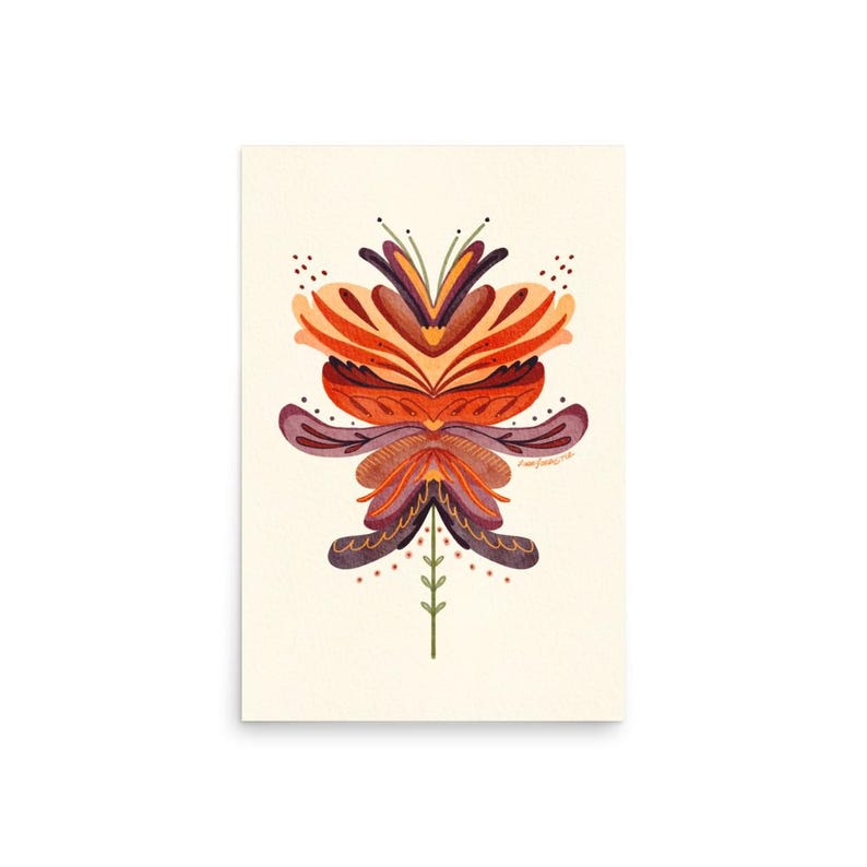 Fantasy Flower Orange III Poster