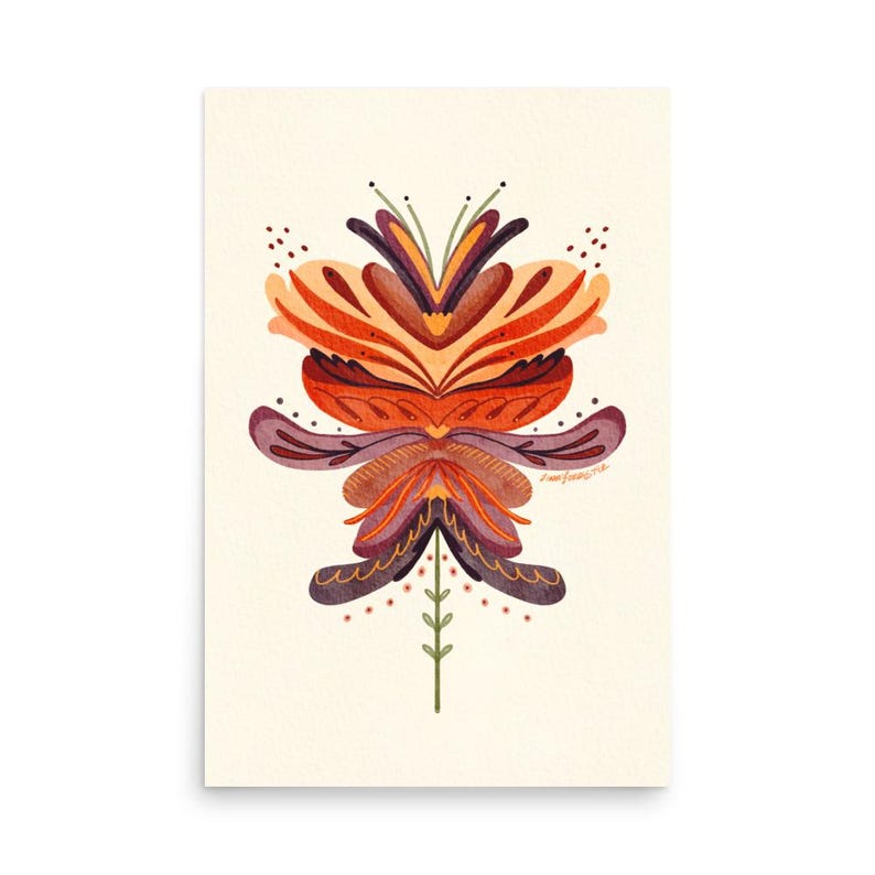 Fantasy Flower Orange III Poster