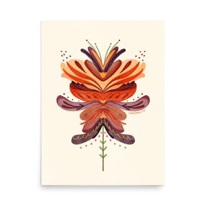 Fantasy Flower Orange III Poster