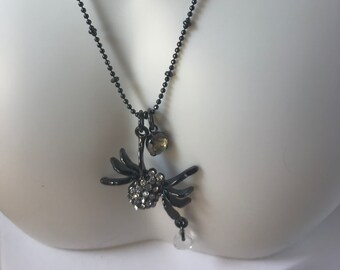 Black Halloween Spider Pendant