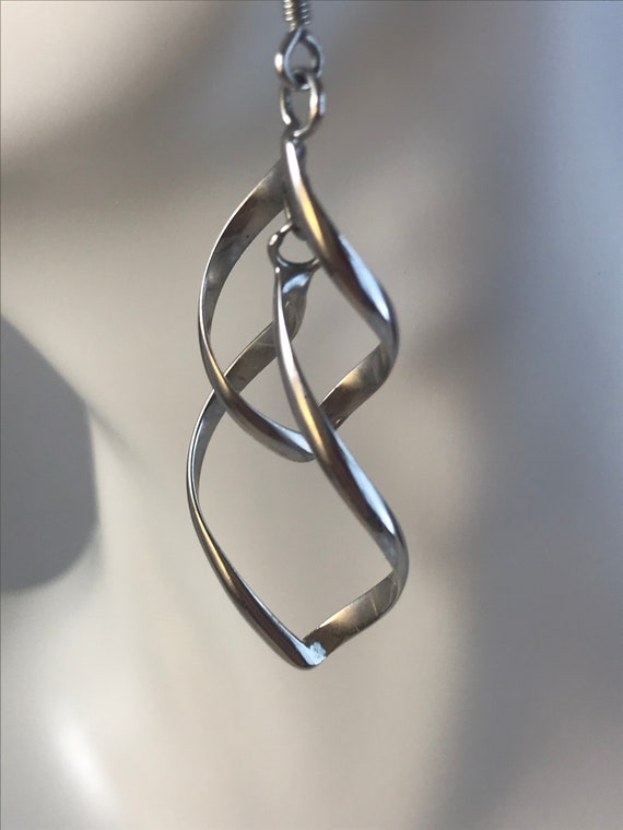 Spiral Silve Drop Earrings