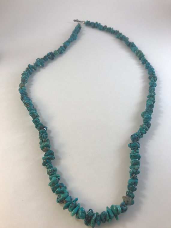Turquoise Beaded Stone Necklace