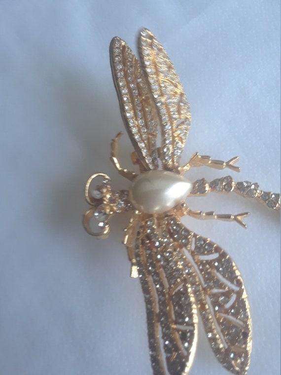 A beautiful dragonfly pin with trembling wings - image 1
