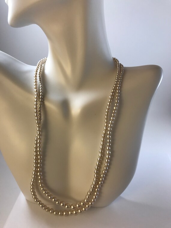 Antique Doubled Strand Faux Pearls Gem