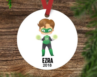 Green Latern ornament-Superhero Christmas Ornament-Boys Christmas ornament-Personalized Christmas ornament kids-Green Latern  superhero gift