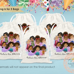 Encanto Mirabel inspired Favor Bags-Casita Encanto Inspired Birthday Goodie Party Bags-Mirabel & Bruno Antonio Encanto goodie bag Set of 5