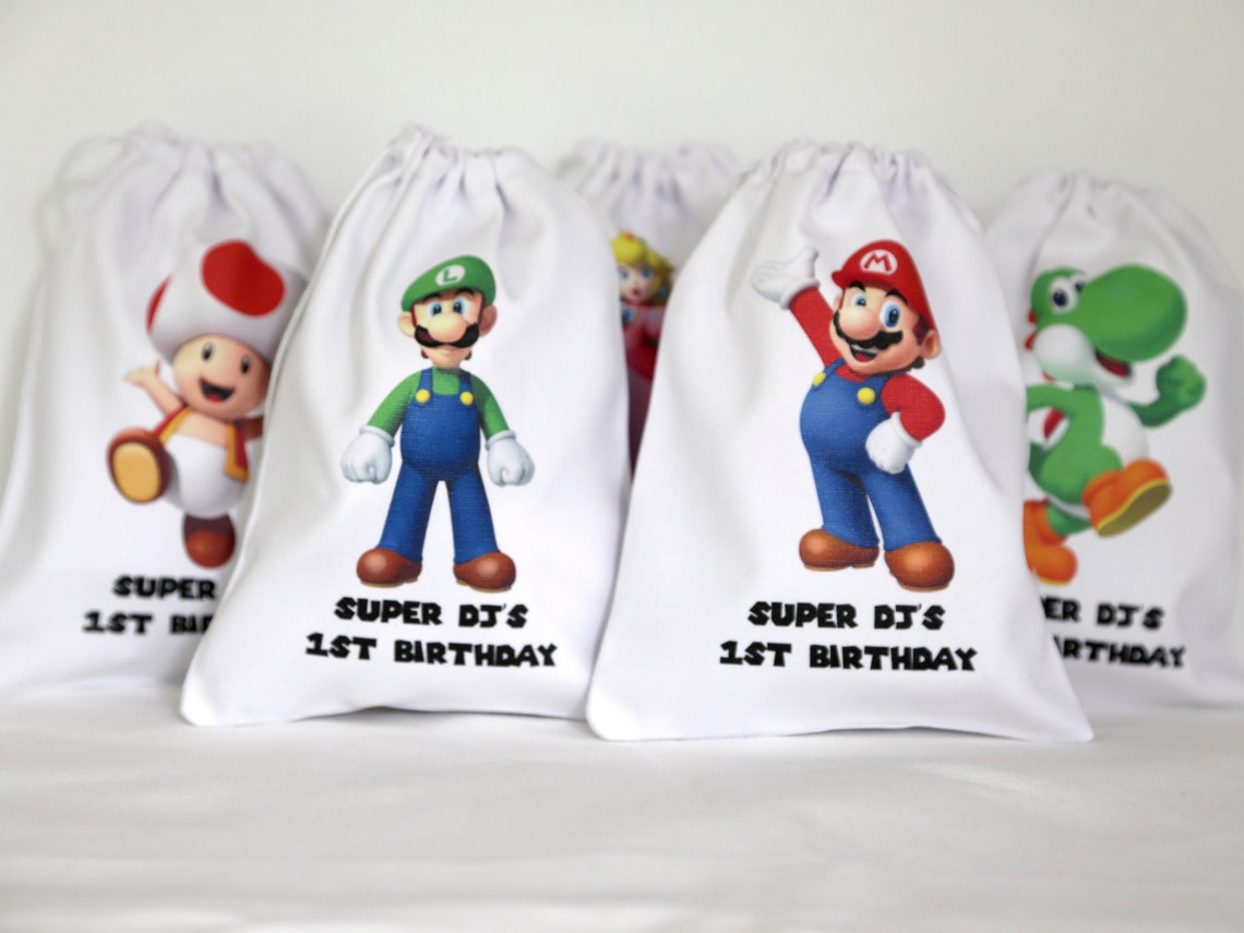 Super Mario Favor Bags-kids Favor Bags-super Mario Birthday - Etsy