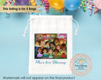 Encanto inspired Favor Bags-Casita Encanto Inspired party Bag-Kids Birthday Party Bags-Mirabel & Bruno Antonio Encanto goodie bag Set of 5