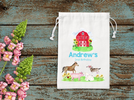Farm Animals Favor Bag-kids Birthday Party Bag-personalized - Etsy