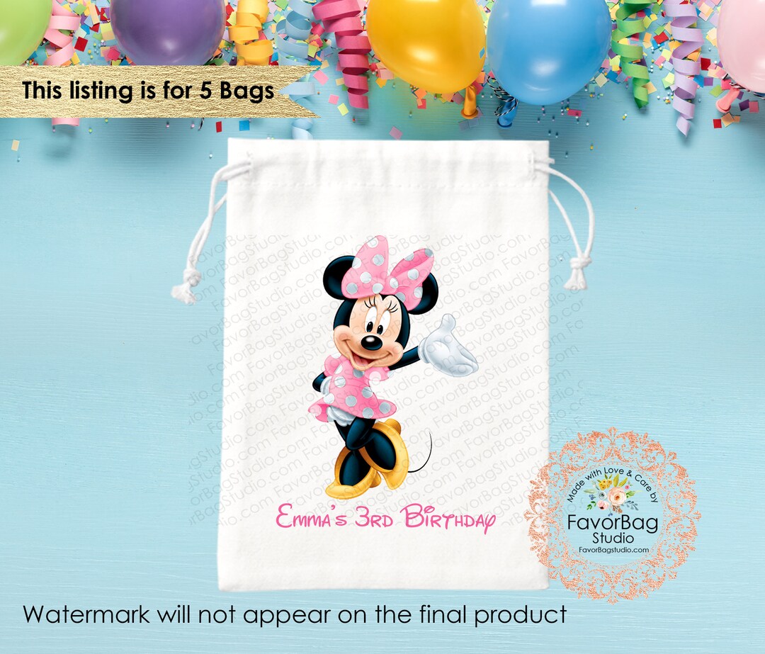 Minnie Mouse Favor Bagdisney Birthday Favor Bagminnie Mouse Favor Bag
