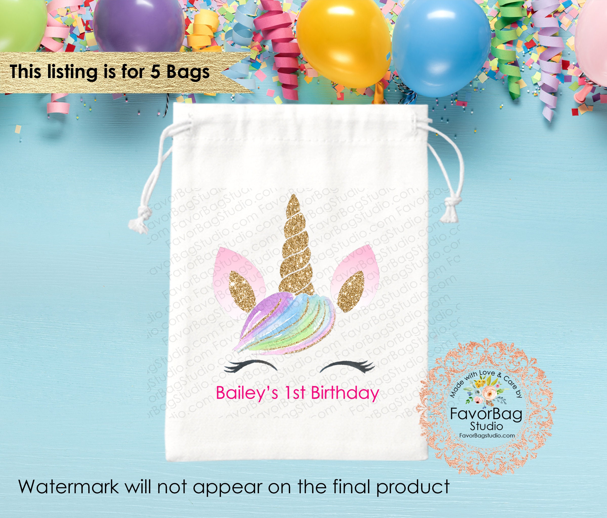 Rainbow Unicorn Birthday Surprise - Bag - Patti Shopping Tote – Océanne