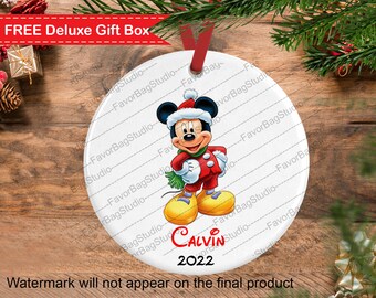 Mickey mouse christmas ornament-Personalized Christmas ornament kids-Disney Ornament-Kids Christmas Ornament-unique ornament-Mickey keepsake