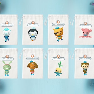 Octonauts Favor Bags-Birthday Favor Bags-Octonauts Party supply-Kids Birthday Party Bags-Personalized Favor Bags-Custom GoodieBag Set of 8