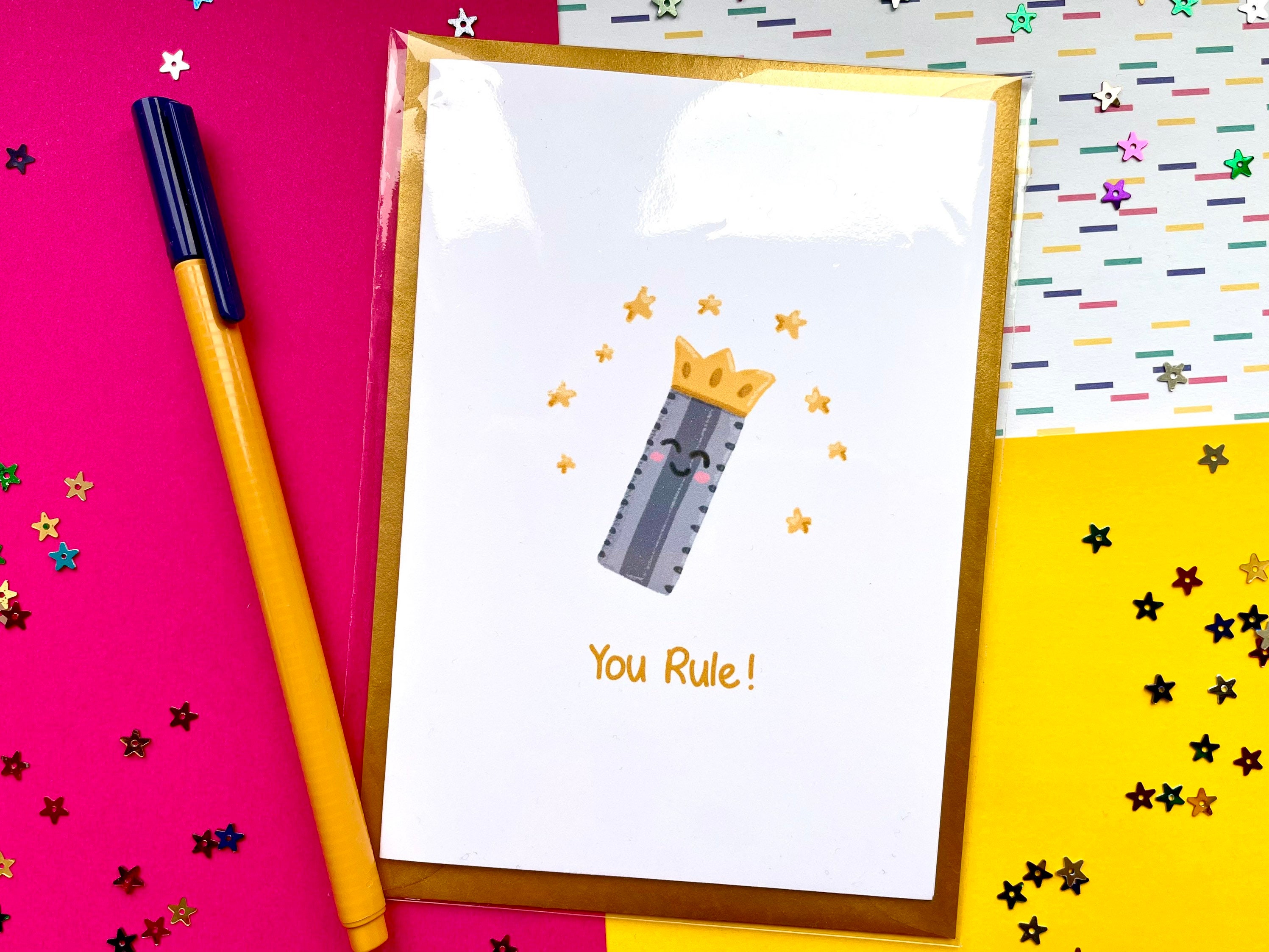 Cute Stationery Card Pun You Rule Handmade and Etsy