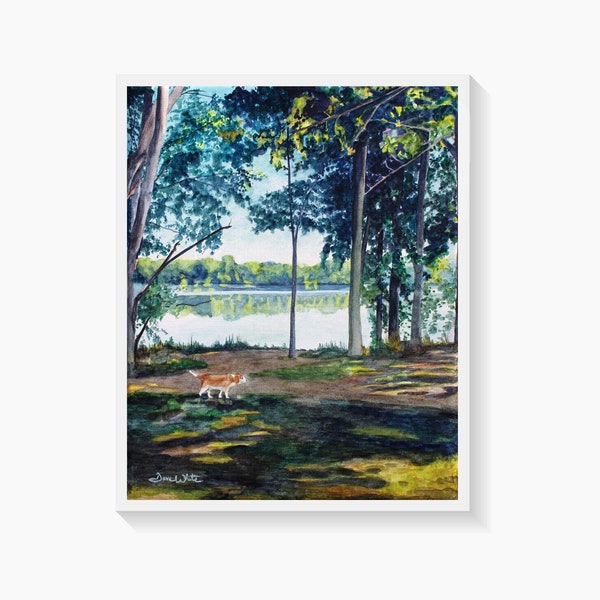 Algonkian Park Art Print Potomac River Watercolor Painting Sterling Virginia Loudoun County