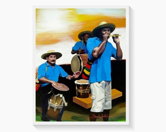 Colombia Wall Art, Vallenato Music Painting, Latin America Art Print