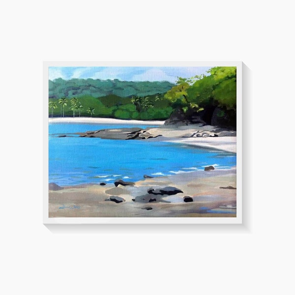 Costa Rica Art Print Playa Panama Guanacaste Tropical Seascape Painting