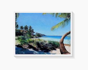 Bahia Honda Florida Art Print Florida Keys Painting Tropical Beach